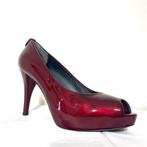 Stuart Weitzman Sierra red patent leather pumps